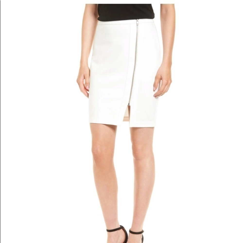 Cupcakes & Cashmere Jann Zip Pencil Skirt‎ White S NWT